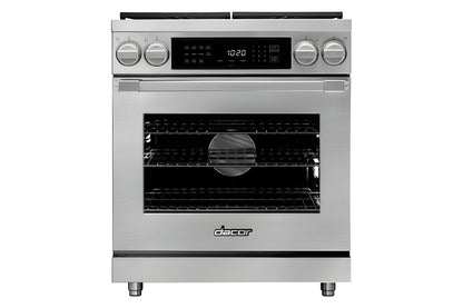 DACOR 30" Dual Fuel Pro Range, Silver Stainless Steel, Natural Gas -HDPR30SNG-KT