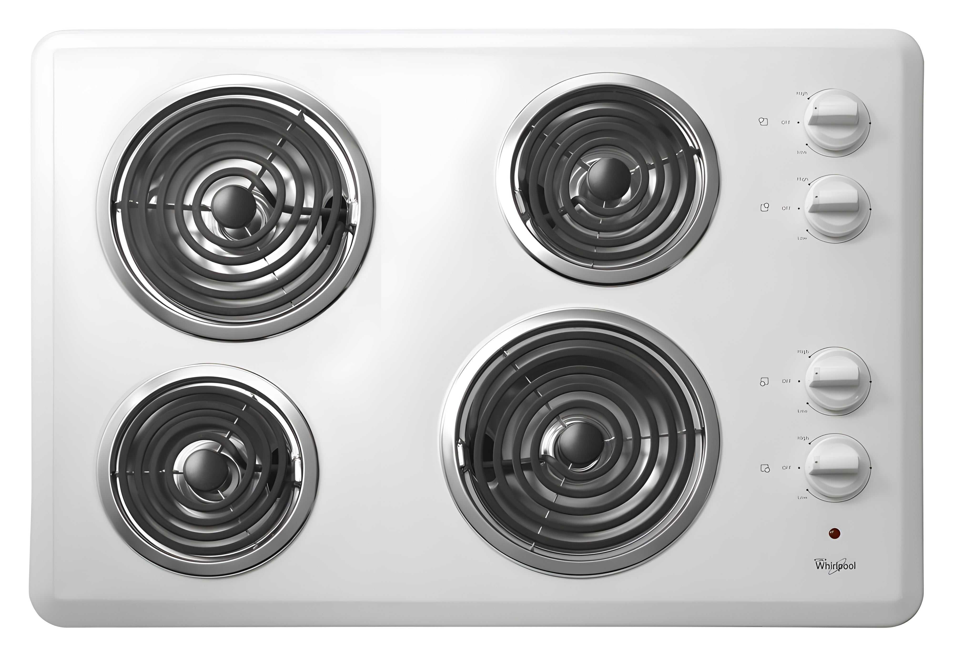 WHIRLPOOL WCC31430AW 30" Electric Cooktop with Dishwasher-Safe Knobs - WCC31430AW