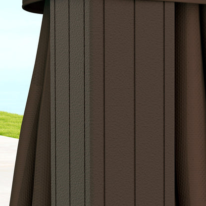 Outsunny 10' x 10' Hardtop Gazebo with Aluminum Frame & Curtains, Dark Brown - 84C-094V03DR