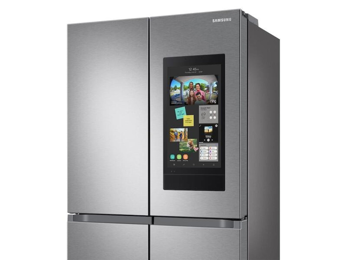 Samsung 23 cu. ft. Smart Counter Depth 4-Door Flex Refrigerator, Family Hub, Beverage Center, Dual Ice Maker - RF23A9771SR-KT