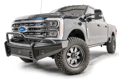 Fab Fours FS23-Q5962-1 Ford F250/F350 Superduty 2023-2025 Black Steel Elite Front Bumper Pre-Runner Guard