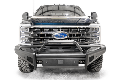 Fab Fours FS23-Q5962-1 Ford F450/F550 Superduty 2023-2025 Black Steel Elite Front Bumper Pre-Runner Guard