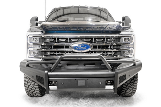 Fab Fours FS23-Q5962-1 Ford F450/F550 Superduty 2023-2025 Black Steel Elite Front Bumper Pre-Runner Guard