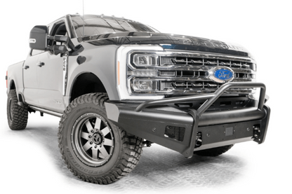 Fab Fours FS23-Q5962-1 Ford F250/F350 Superduty 2023-2025 Black Steel Elite Front Bumper Pre-Runner Guard