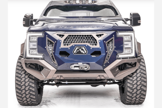 Fab Fours GR4100-1 Ford F250/F350 Superduty 2017-2022 Grumper Front Bumper Winch Ready Integrated Sensor Holes