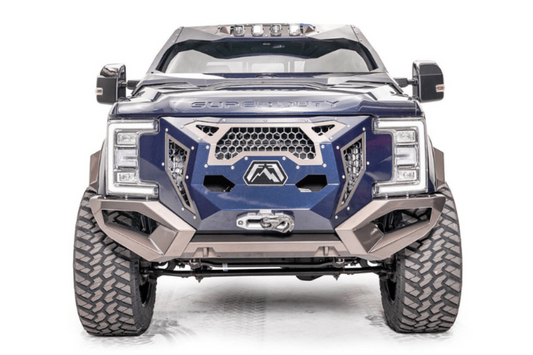 Fab Fours GR4100-1 Ford F450/F550 Superduty 2017-2022 Grumper Front Bumper Winch Ready Integrated Sensor Holes