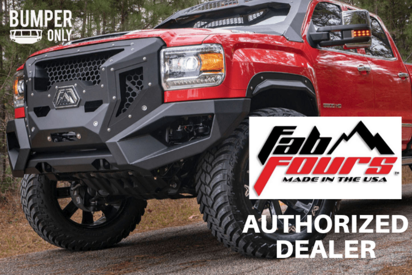Fab Fours Red Steel FS08-RS1962-1 Ford F250/F350 Superduty 2008-2010 Front Bumper Winch Ready Pre-Runner Guard - FS08-RS1962-1