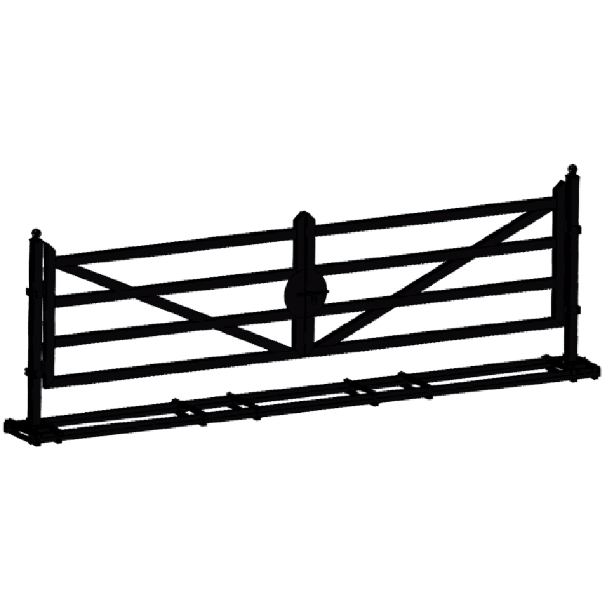 Chery Industrial 20ft Farm Metal Driveway Gate with Diagonal Tubes IF000054