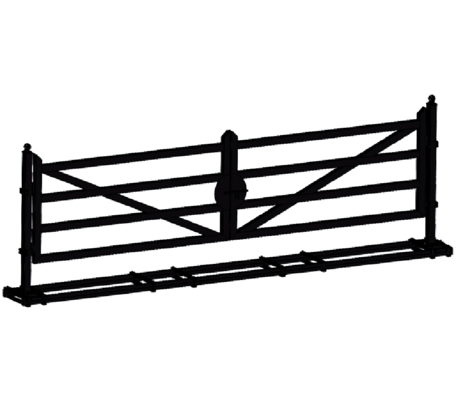 Chery Industrial [BARGAIN] 20ft Farm Metal Driveway Gate with Diagonal Tubes - A_IF000054