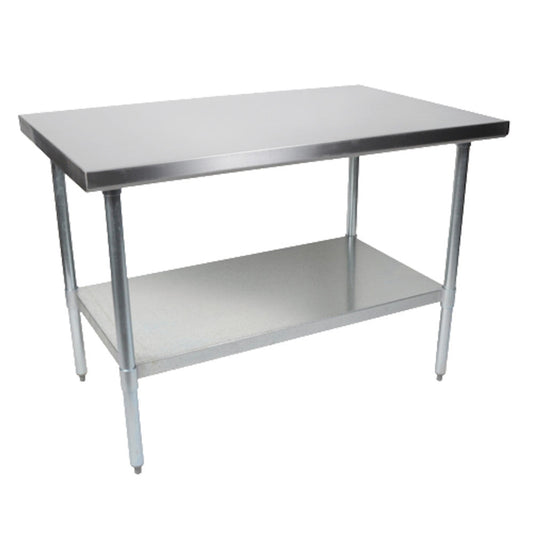 John Boos FBLG4824 48" x 24" Work Table, Galvan Undershelf - JBFBLG4824