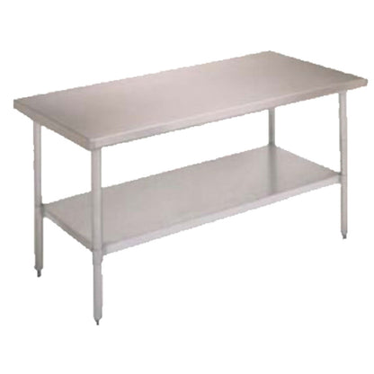 John Boos FBLS7218 72" x 18" Stainless Steel Work Table, Adjustable Undershelf - JBFBLS7218