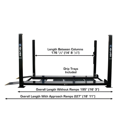 Atlas Garage PRO8000EXT-L 8,000 lb Extra Tall/Extra Long 4-Post Lift - ATEXH-PRO8000EXT-L-FPD