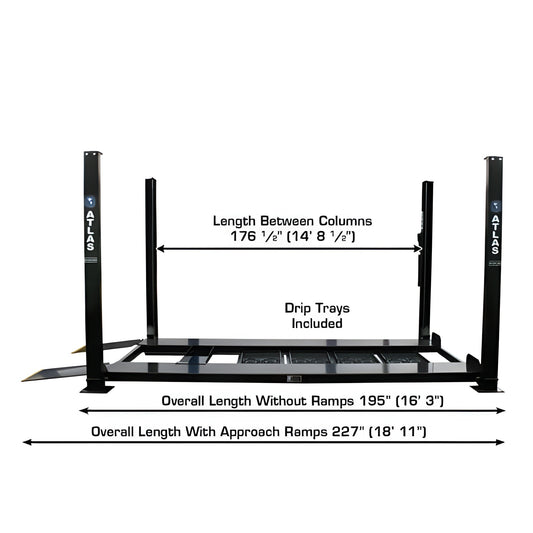Atlas Garage PRO8000EXT-L 8,000 lb Extra Tall/Extra Long 4-Post Lift - ATEXH-PRO8000EXT-L-FPD