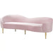 Meridian Furniture Ritz Contemporary Velvet Sofa in Pink - 659Pink-S