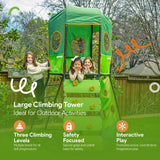 Gobaplay 8.5 Foot Tall 3 Kid Capacity Large Climbing Tower w/ 3 Climbing Levels - 409194