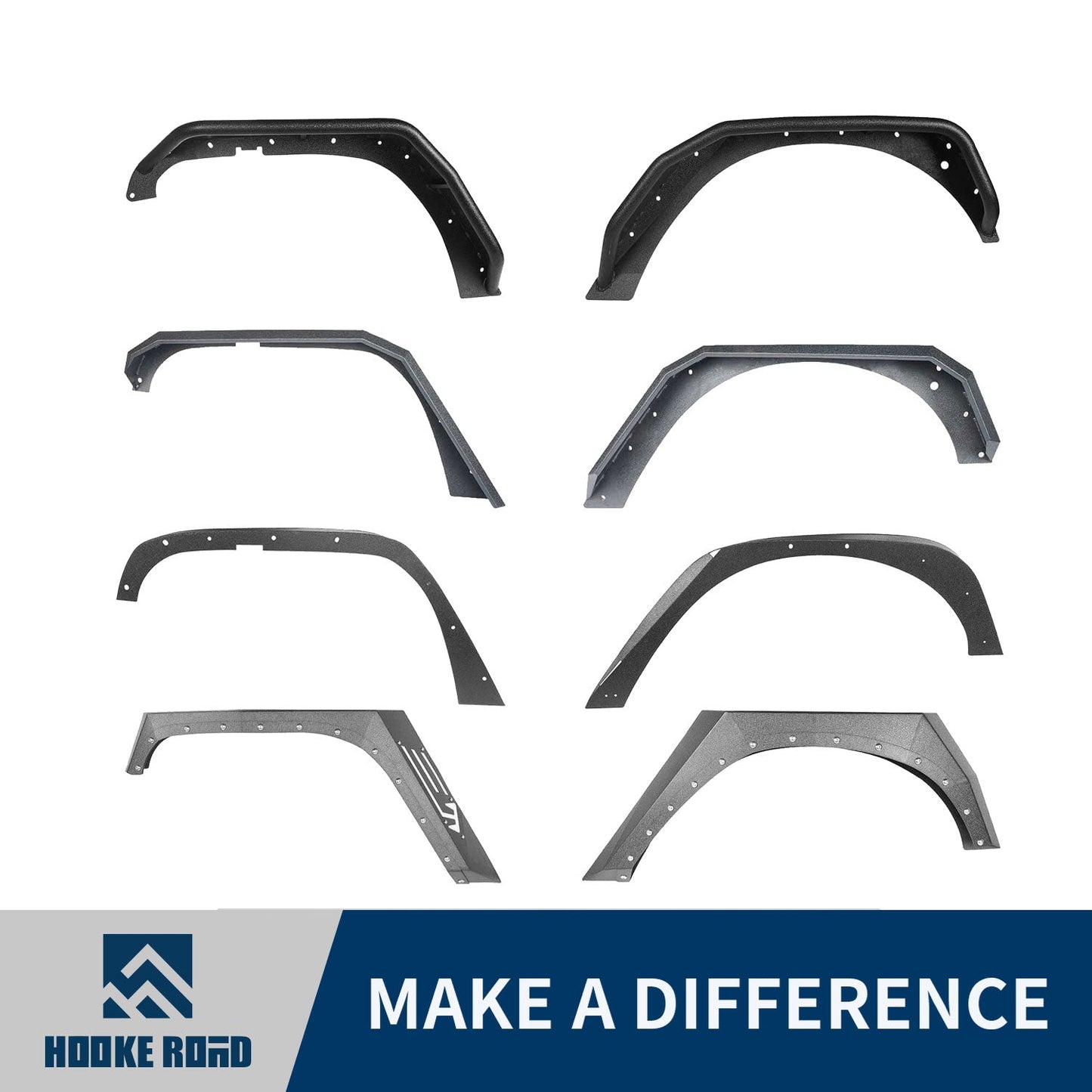 Hooke Road Fender Flares(07-18 Jeep Wrangler JK) - HE.2048&Z02