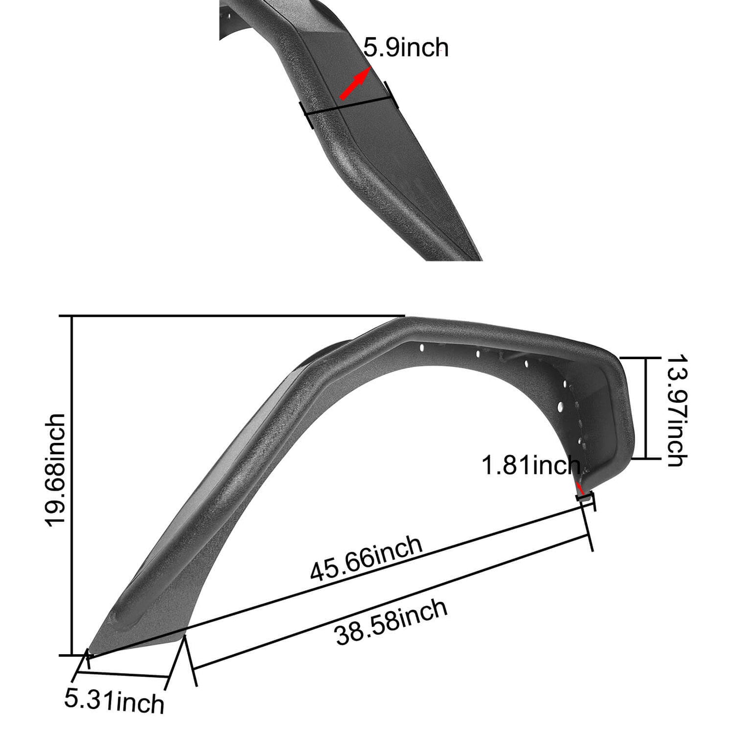 Hooke Road Fender Flares(07-18 Jeep Wrangler JK) - HE.2048&Z02