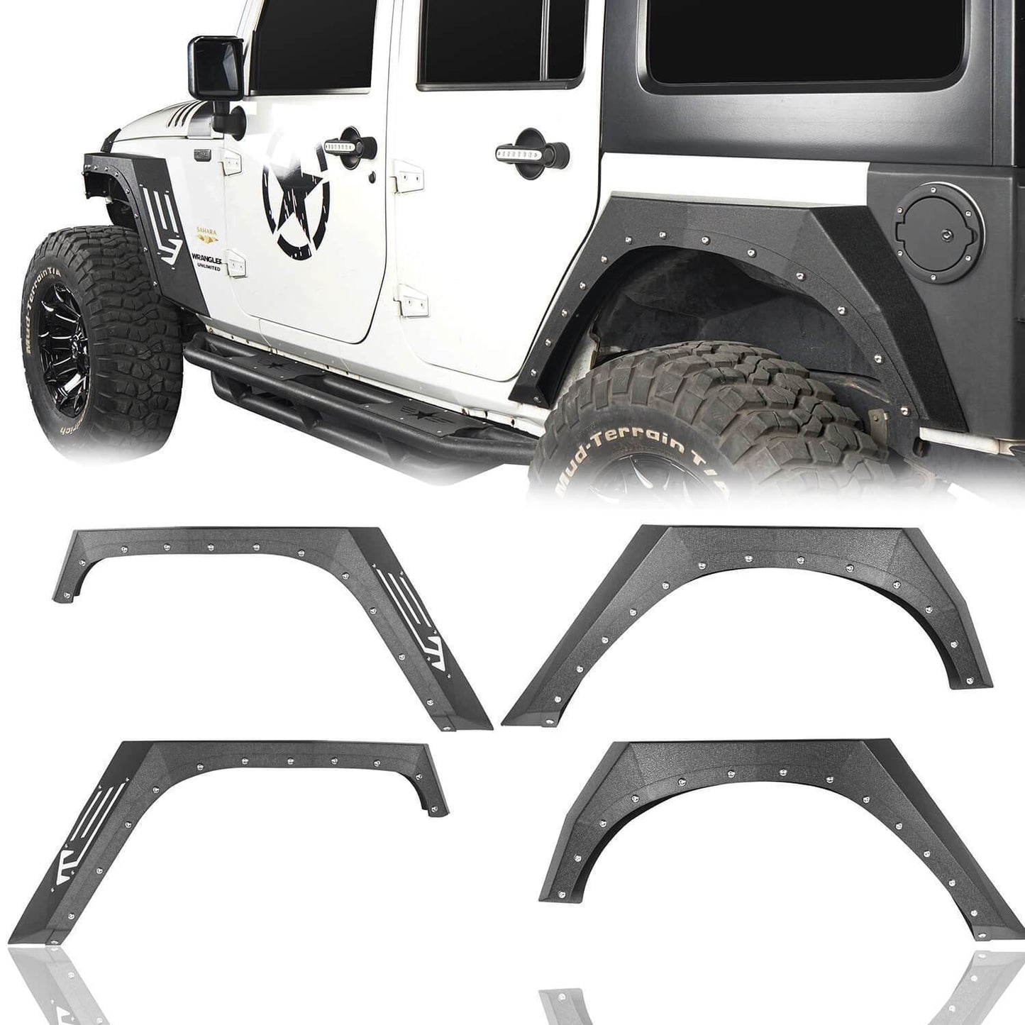 Hooke Road Fender Flares(07-18 Jeep Wrangler JK) - HE.2048&Z02