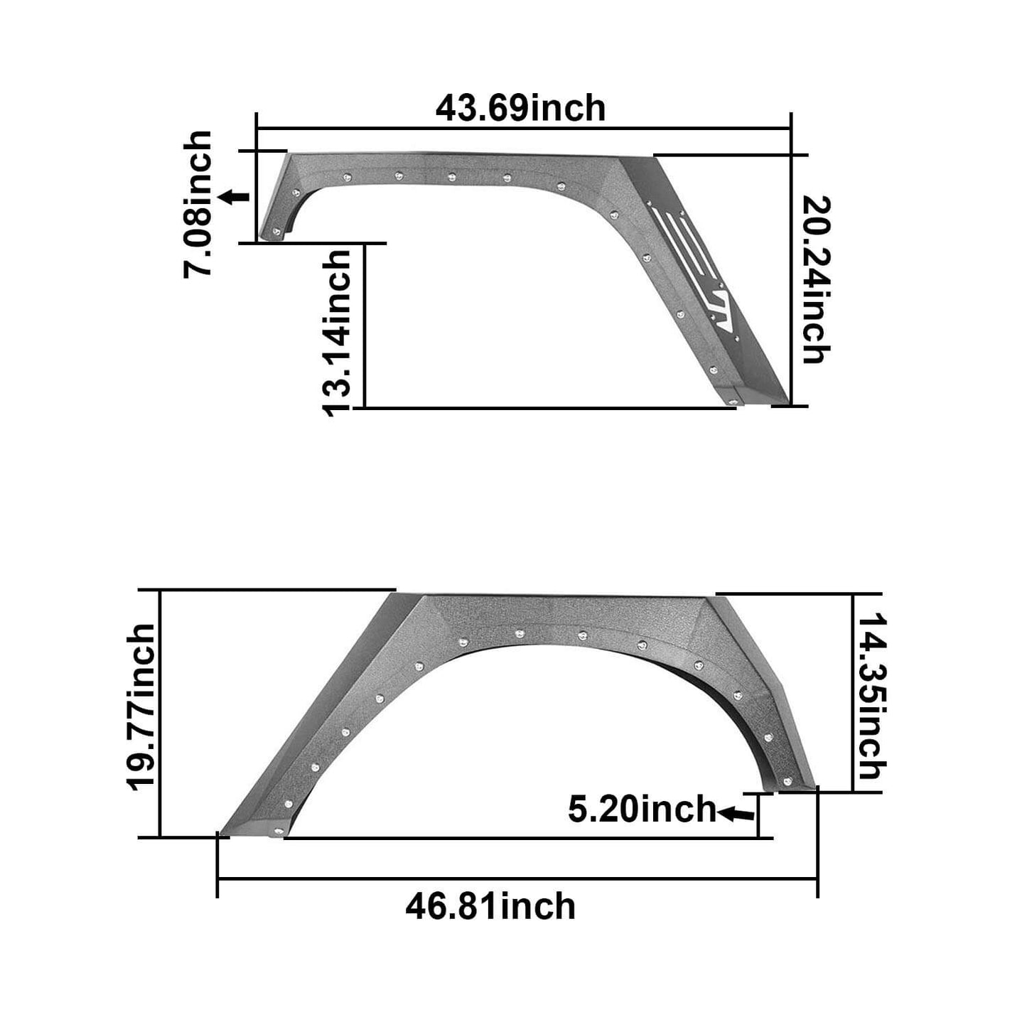Hooke Road Fender Flares(07-18 Jeep Wrangler JK) - HE.2048&Z02