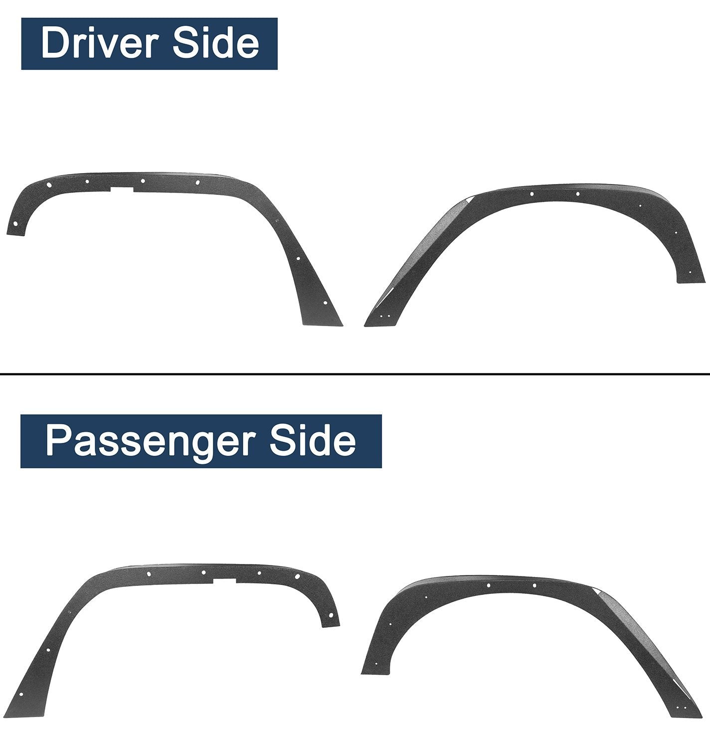 Hooke Road Fender Flares(07-18 Jeep Wrangler JK) - HE.2048&Z02