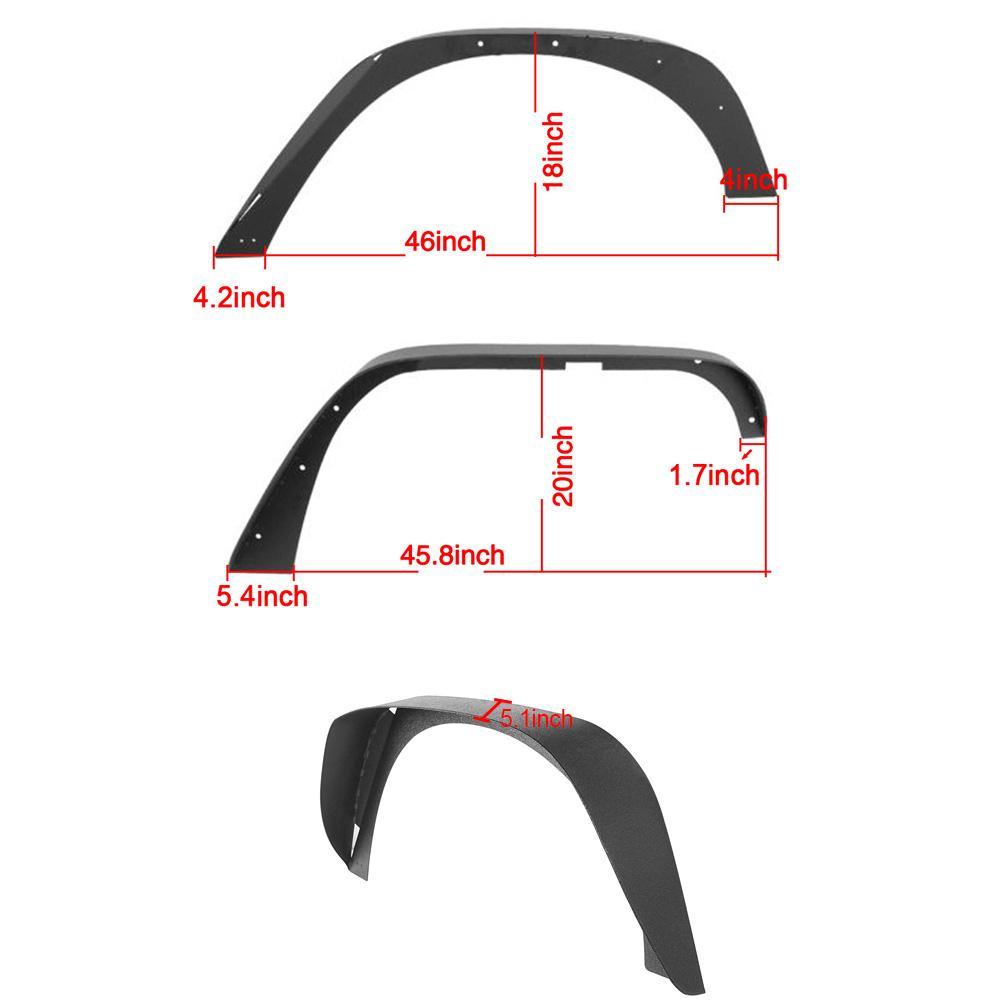 Hooke Road Fender Flares(07-18 Jeep Wrangler JK) - HE.2048&Z02