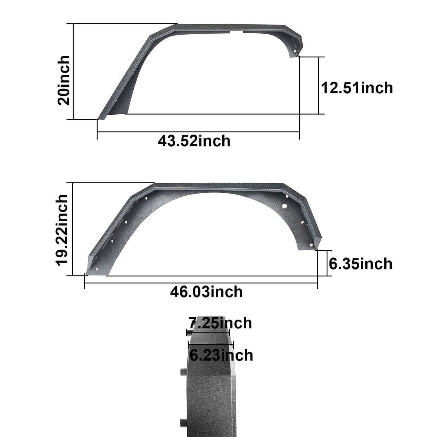 Hooke Road Fender Flares(07-18 Jeep Wrangler JK) - HE.2048&Z02