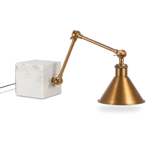 Park Hill Collection Marble Shelf Light - Elegant 21" White and Brass Design, Perfect for Modern Home Décor and Lighting - ELT95928