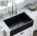 Fiamma 30 x 20 inch Fireclay Reversible Farmhouse Apron-Front Kitchen Sink Single Bowl in Glossy Black - RVL2100BK