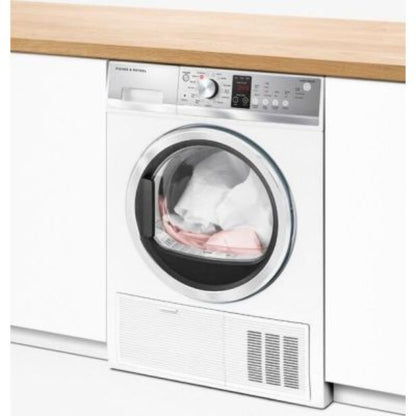 Fisher & Paykel DE4024P2 24 Inch Condensing Dryer with 4.0 Cu. Ft. Capacity, One Plug Option, Auto Sensing, 13 Drying cycles, No Venting Requirement, Drying Rack, Drum light, and Energy Star Rated - DE4024P2