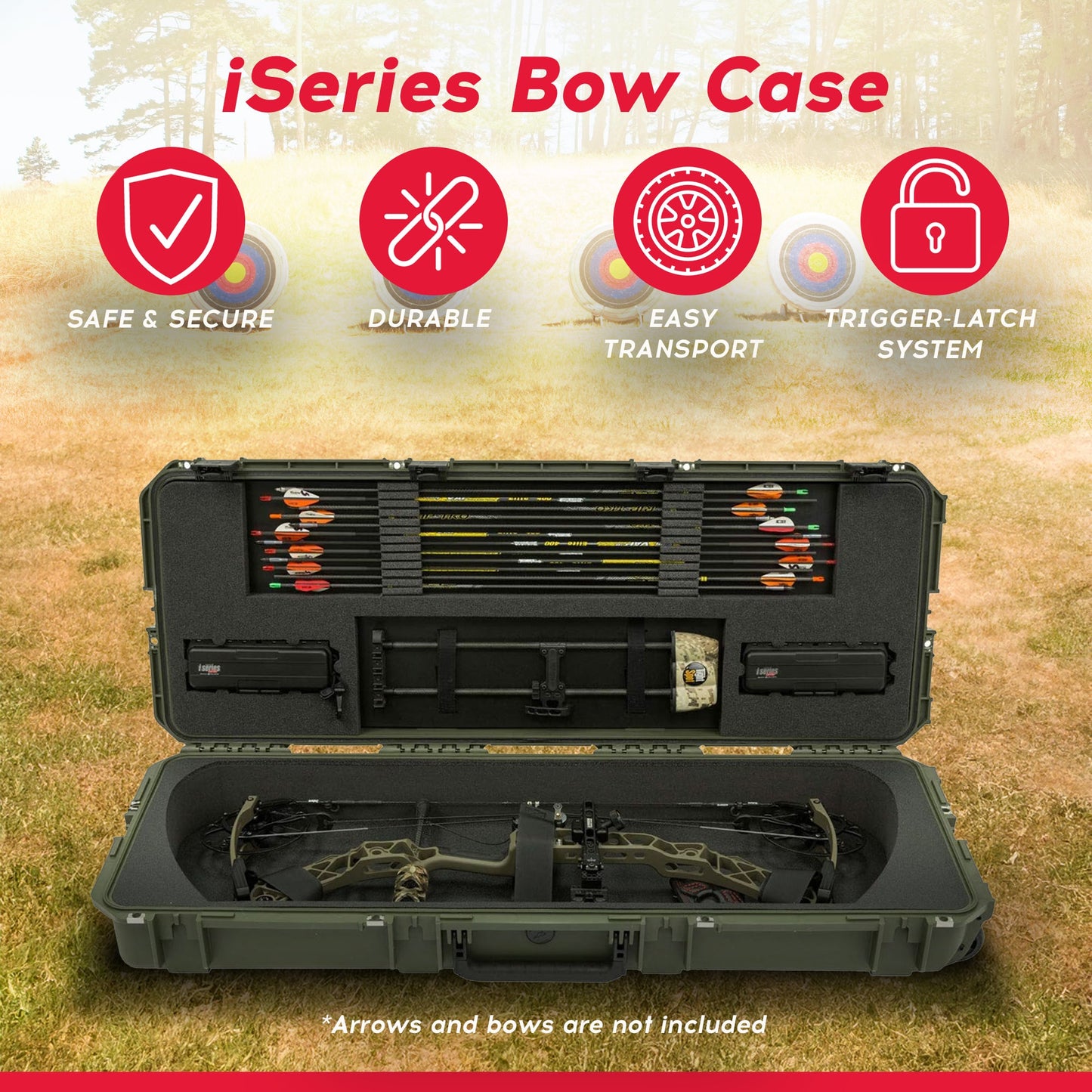 SKB Cases iSeries 4214 Hard Exterior Parallel Limb Bow Case, Green (Open Box) - 219740