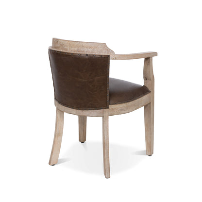 Park Hill Collection Colton Occasional Chair - Handcrafted Mango Wood & Aged Buffalo Leather for Modern Rustic Elegance - EFS36171