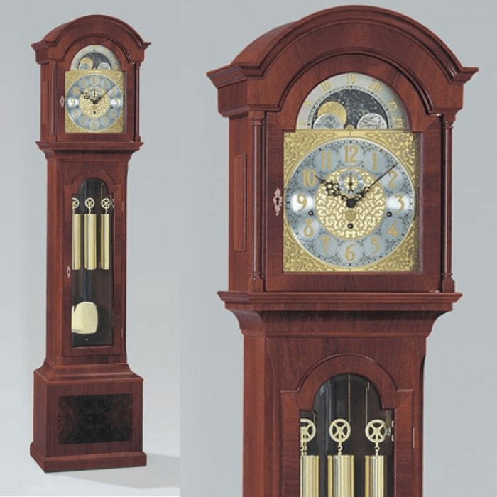 Kieninger Snowden Floor Clock, Triple Chimes, 8-Day, Moonphase, Mahogany - FL 0105-31-02