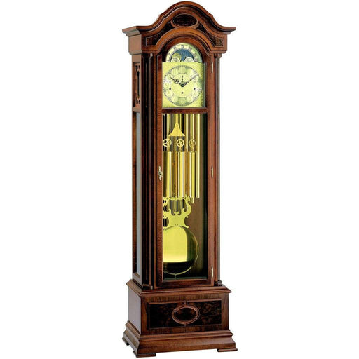 Kieninger Grandfather Clock, Triple Chimes, 9 Tubular Bells, Walnut - FL 0107-23-02