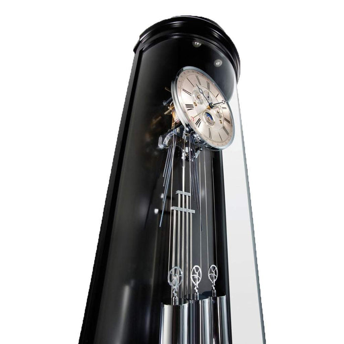 Kieninger Hoffburg 0111 Curved Glass Floor Clock in Black Piano, Limited Edition - FL 0111-96-03