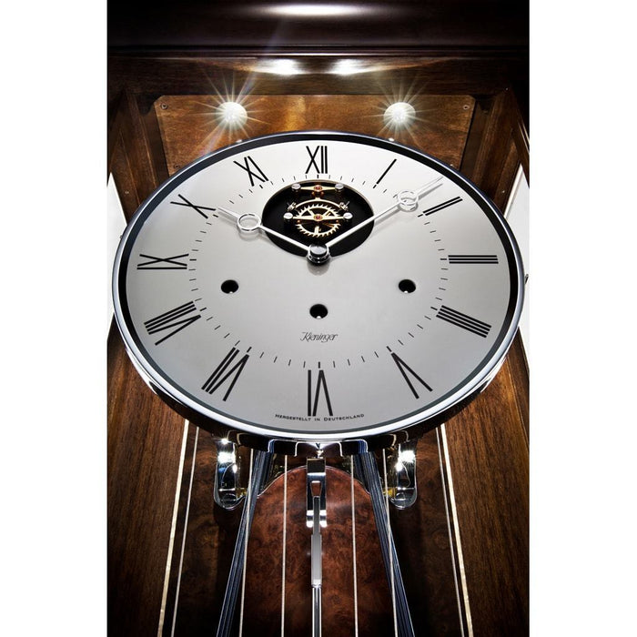 Kieninger Josephine Floor Regulator Clock, Westminster Chimes, Walnut & Mother of Pearl - FL 0142-22-02