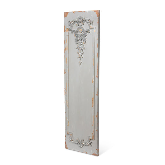 Park Hill Collection Aged Grey Wall Panel - Distressed Slate Finish, Art Nouveau Design for Stunning Layered Decor - EWR90453
