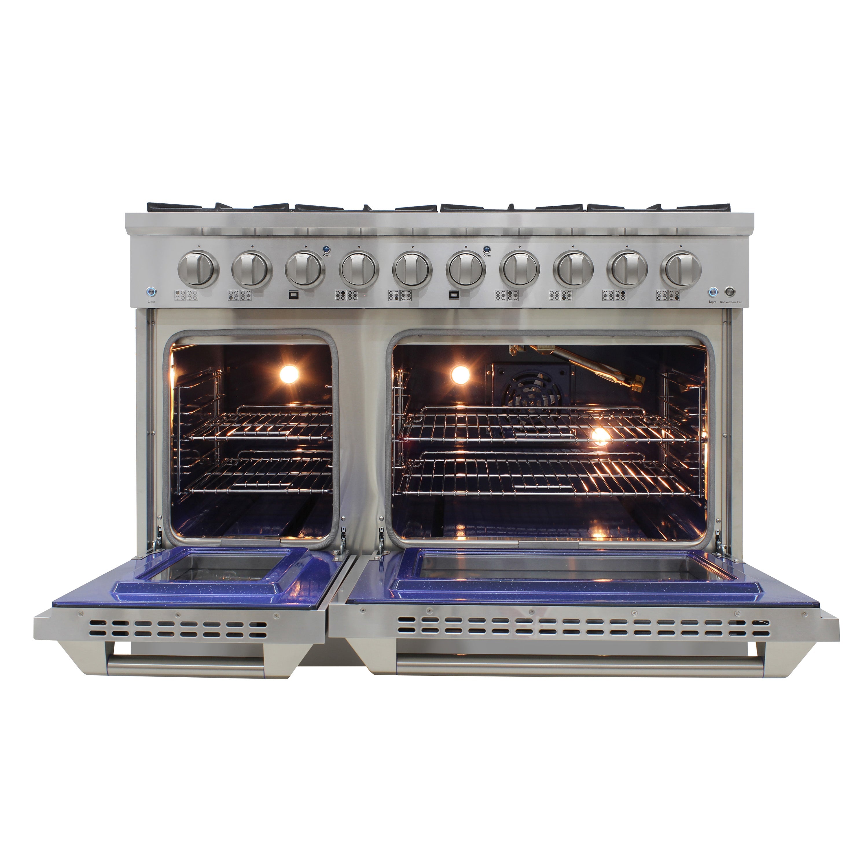 Vinotemp 48" Double Oven Gas Range, in Stainless Steel - BR-48SSGG