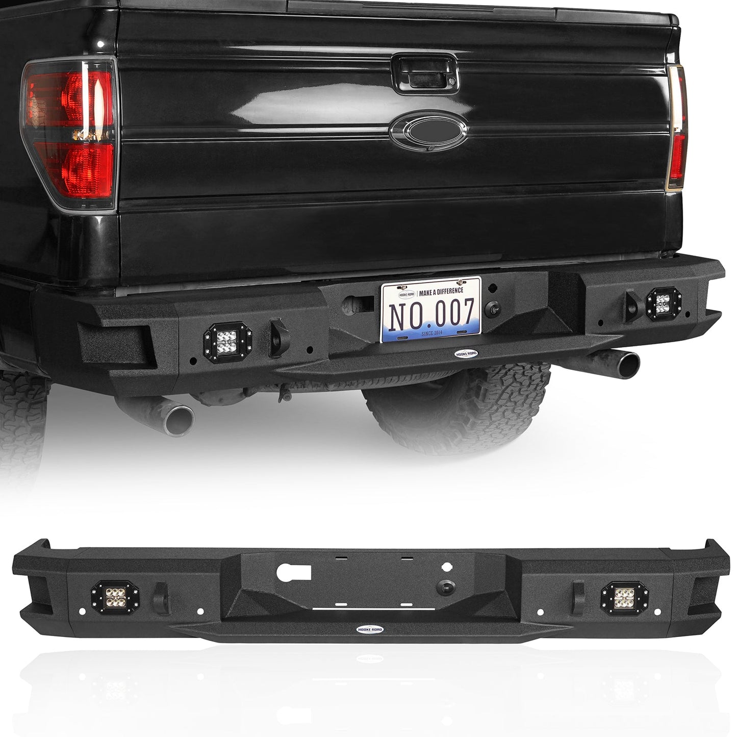 Ford Discovery Black Rear Bumper Replacement (06-14 F-150) -  Hooke Road - HE.8203-S