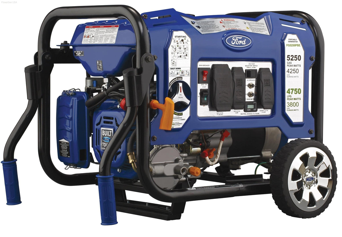 Ford-FG5250PBE  Dual Fuel Portable Generator with Switch & Go Technology - PowerGen USA - FG5250PBE