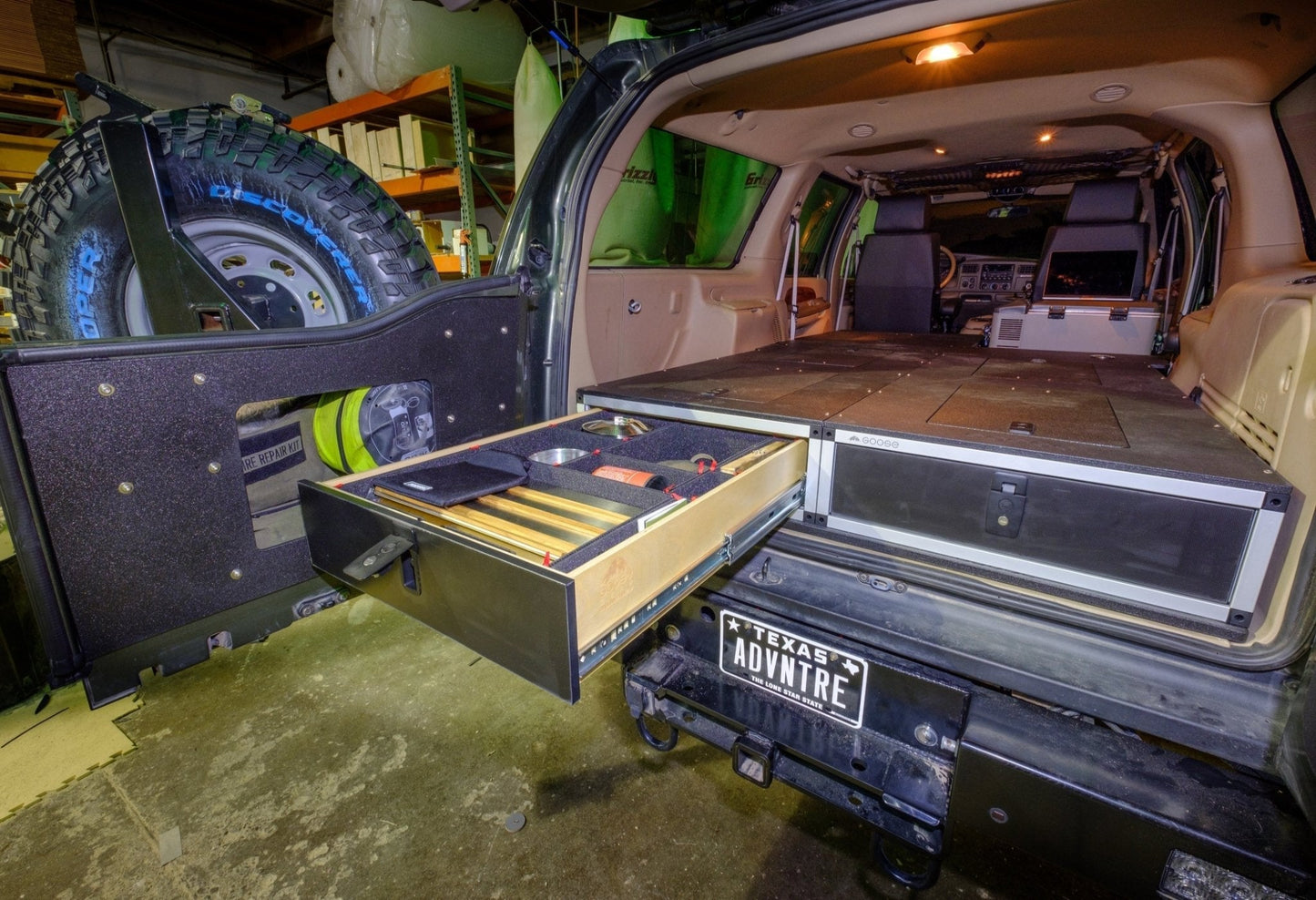 GOOSE GEAR Ford Excursion 2000-2006 1st Gen. - Single Drawer Module - 25 3/4" Wide x 8" High x 59" Depth - 2413-GGR-SH