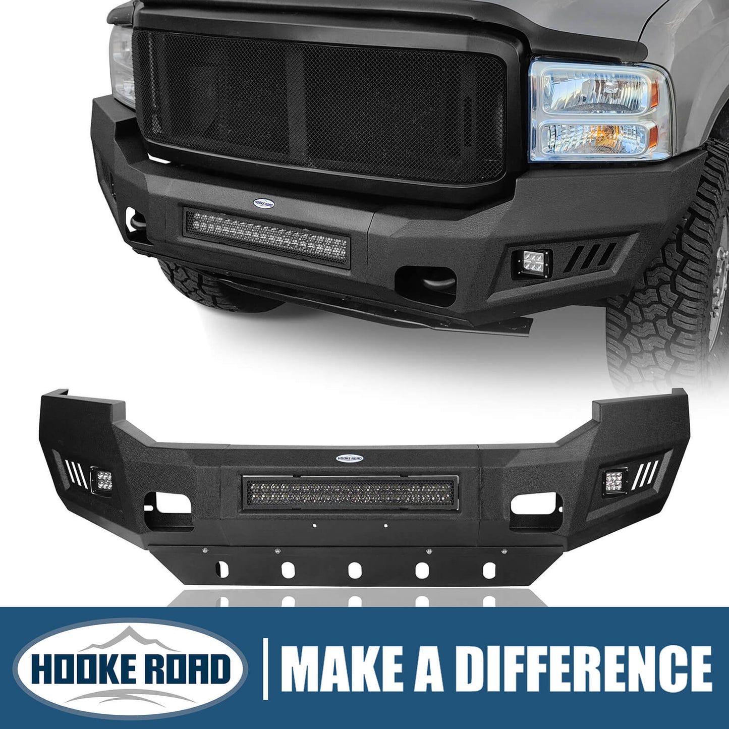 Ford F-250 F-350 Aftermarket Front Bumper w/ Skid Plate(05-07 Ford F-250 F-350 ) - Hooke Road