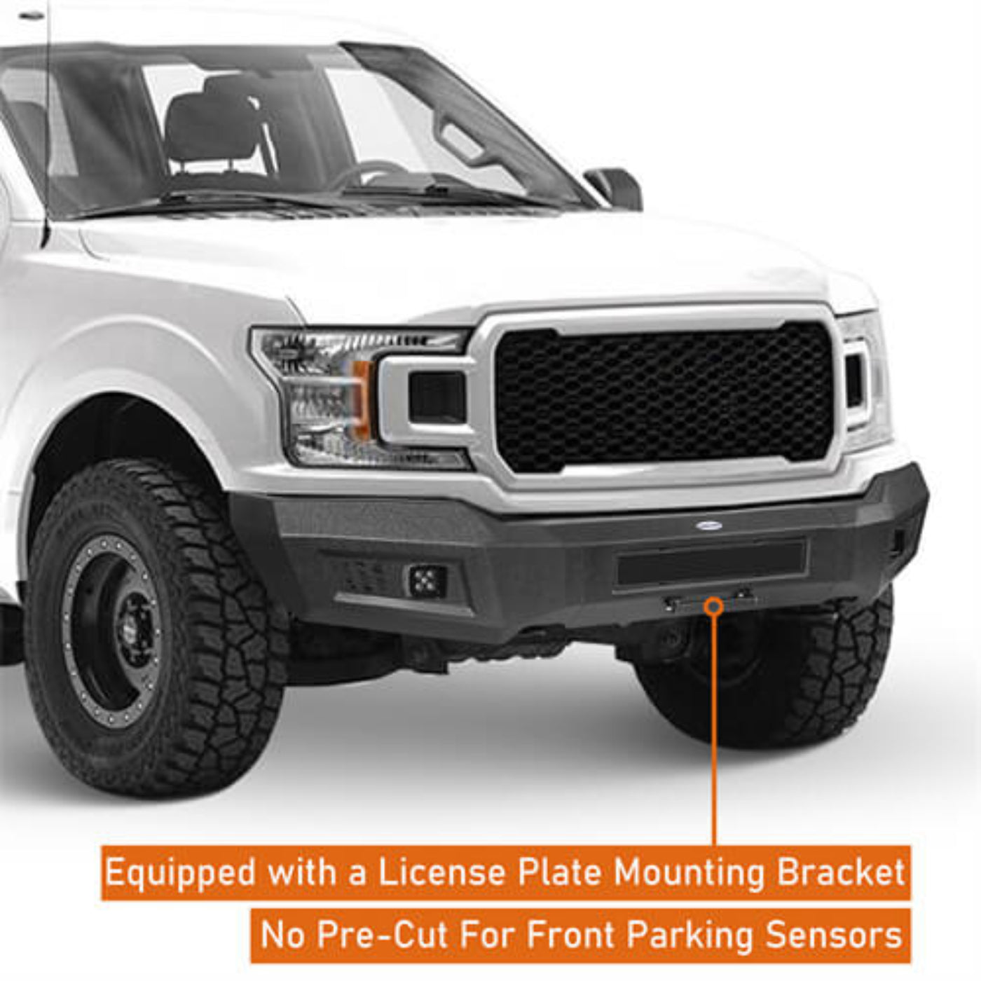 Aftermarket Full-Width Front Bumper For 2018-2020 Ford F-150 (Excluding Raptor) - Hooke Road - HE.8256