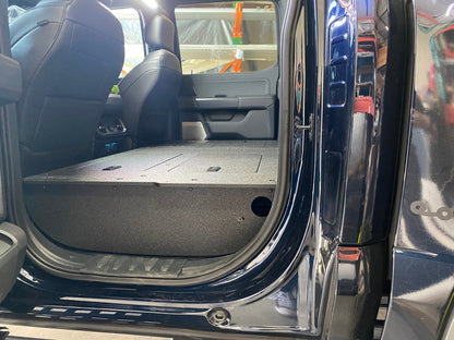 GOOSE GEAR Ford Super Duty Ford - F250-F350 - 2023-Present - 5th Gen. Crew Cab - Second Row Seat Delete Plate System with Factory B&O Subwoofer Center Wall with Exterior Port - 1210-GGR-SH