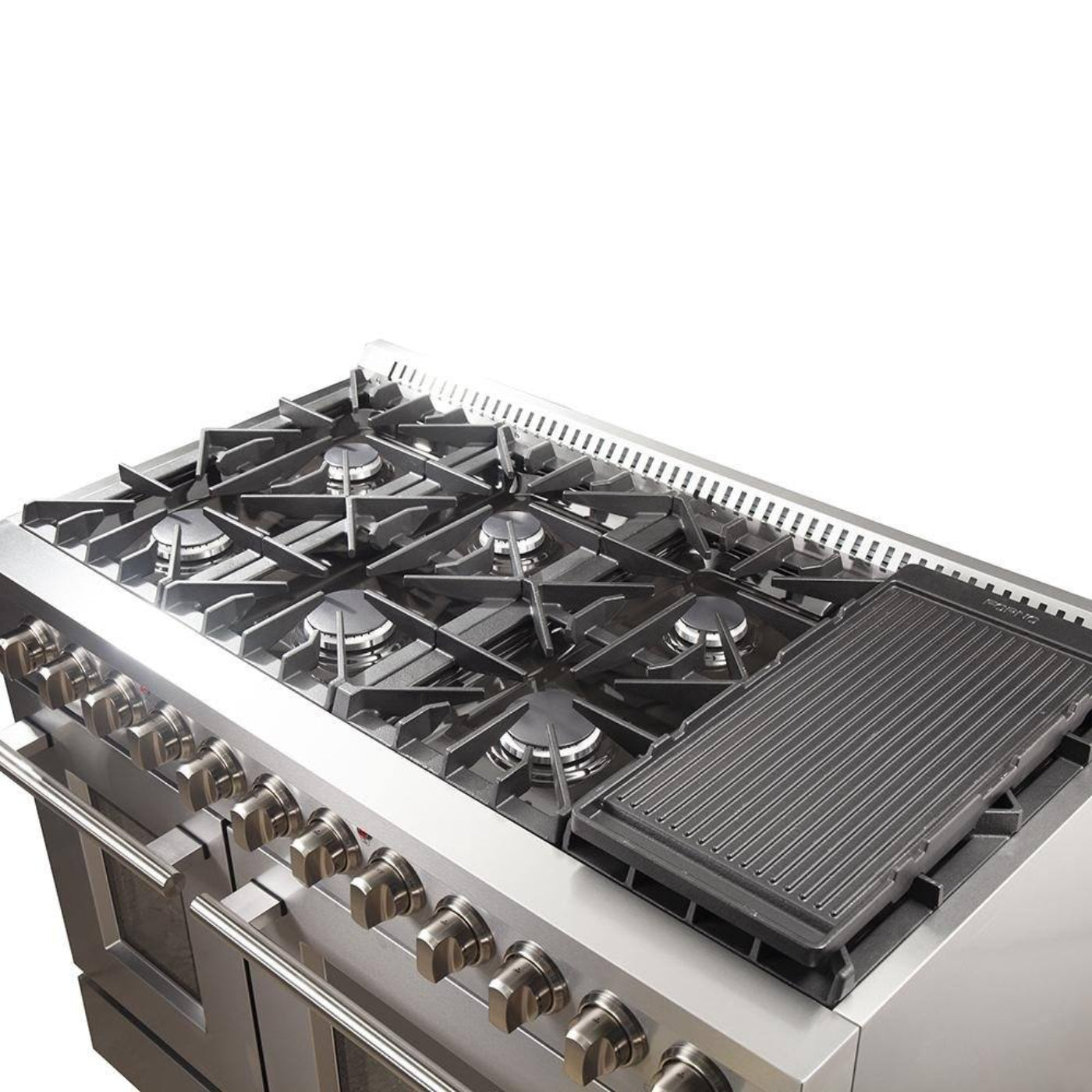 Forno 3-Piece Appliance Package - 48-Inch Dual Fuel Range, French Door Refrigerator, and Dishwasher in Stainless Steel - AP3-6156-48