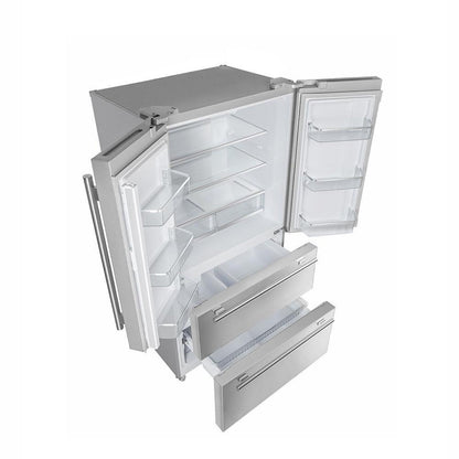 Forno 3-Piece Appliance Package - 48-Inch Gas Range, French Door Refrigerator, and Dishwasher in Stainless Steel - AP3-6244-48