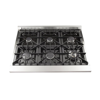 Forno 5-Piece Appliance Package - 36-Inch Dual Fuel Range, Refrigerator, Wall Mount Hood with Backsplash, 24-Inch Microwave Oven, & 3-Rack Dishwasher in Stainless Steel - AP5-6156-36-MWO