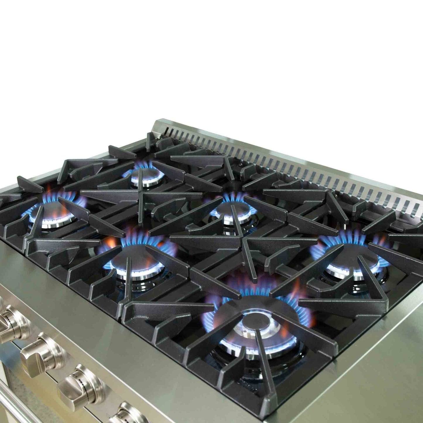 Forno 5-Piece Appliance Package - 36-Inch Gas Range, Refrigerator with Water Dispenser, W - APW5-6244-36-H-MWD - APW5-6244-36-H-MWDall Mount Hood, 24-Inch Microwave Drawer, & 3-Rack Dishwasher in Stainless Steel