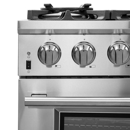 Forno 5-Piece Pro Appliance Package - 36-Inch Dual Fuel Range, 36-Inch Refrigerator, Wall Mount Hood with Backsplash, 24-Inch Microwave Drawer, & 3-Rack Dishwasher in Stainless Steel - AP5-6187-36-MWD