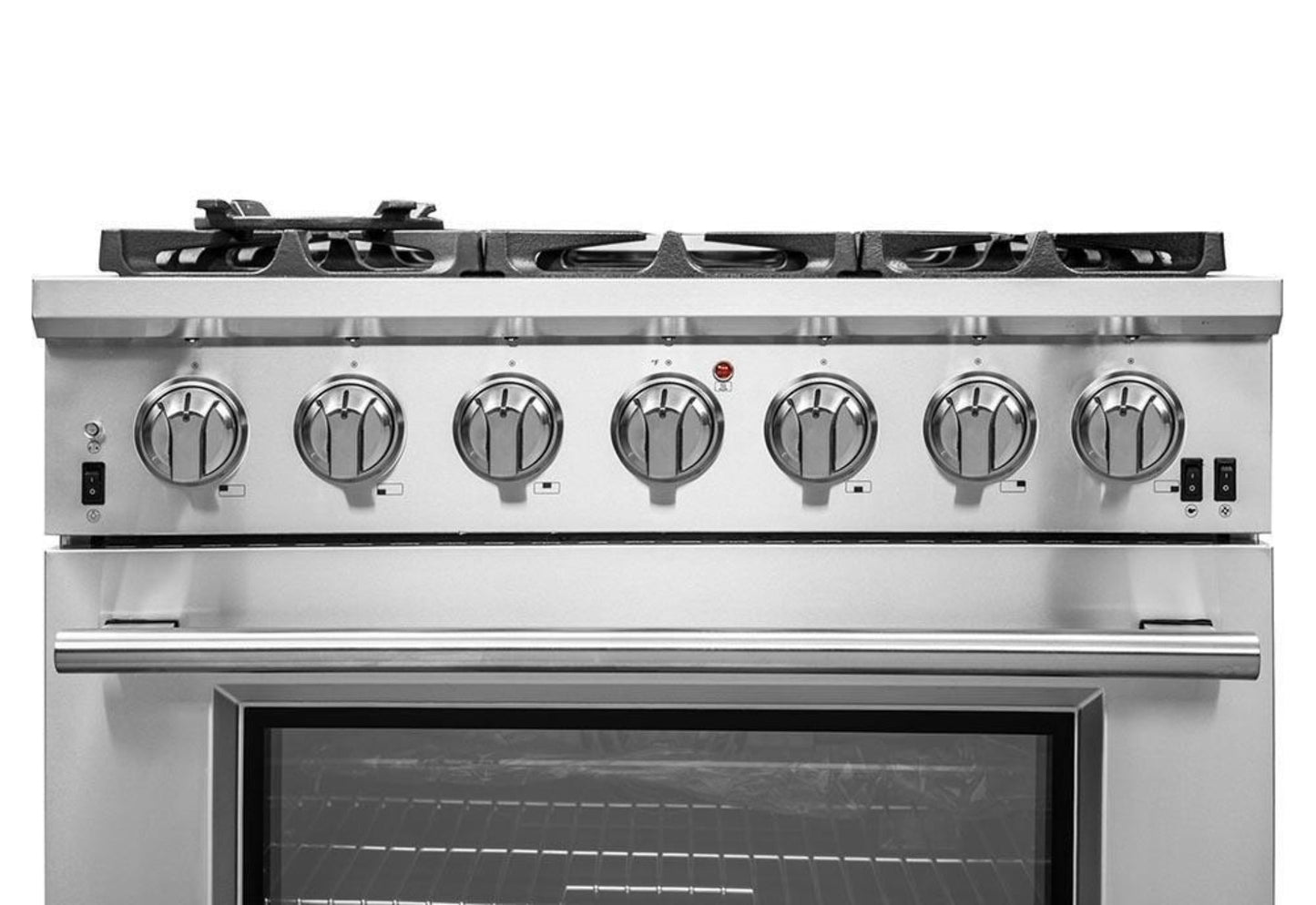 Forno 5-Piece Pro Appliance Package - 36-Inch Gas Range, Refrigerator, Wall Mount Hood with Backsplash, 24-Inch Microwave Drawer, & 3-Rack Dishwasher in Stainless Steel - AP5-6260-36-MWD