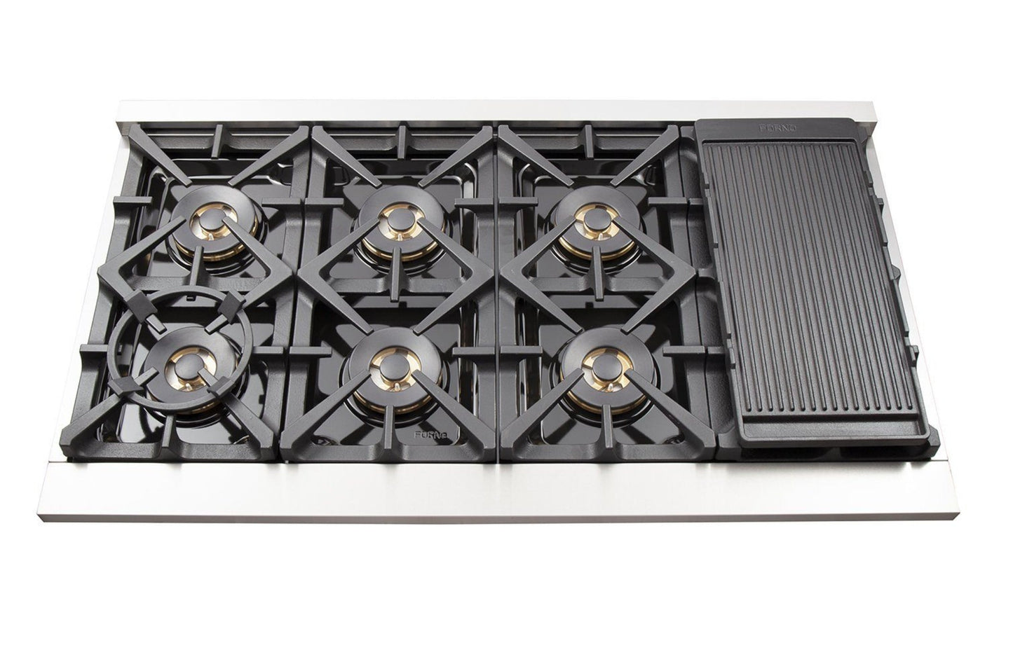 Forno 2-Piece Pro Appliance Package - 48-Inch Gas Range & Wall Mount Hood in Stainless Steel - AP2-6260-48